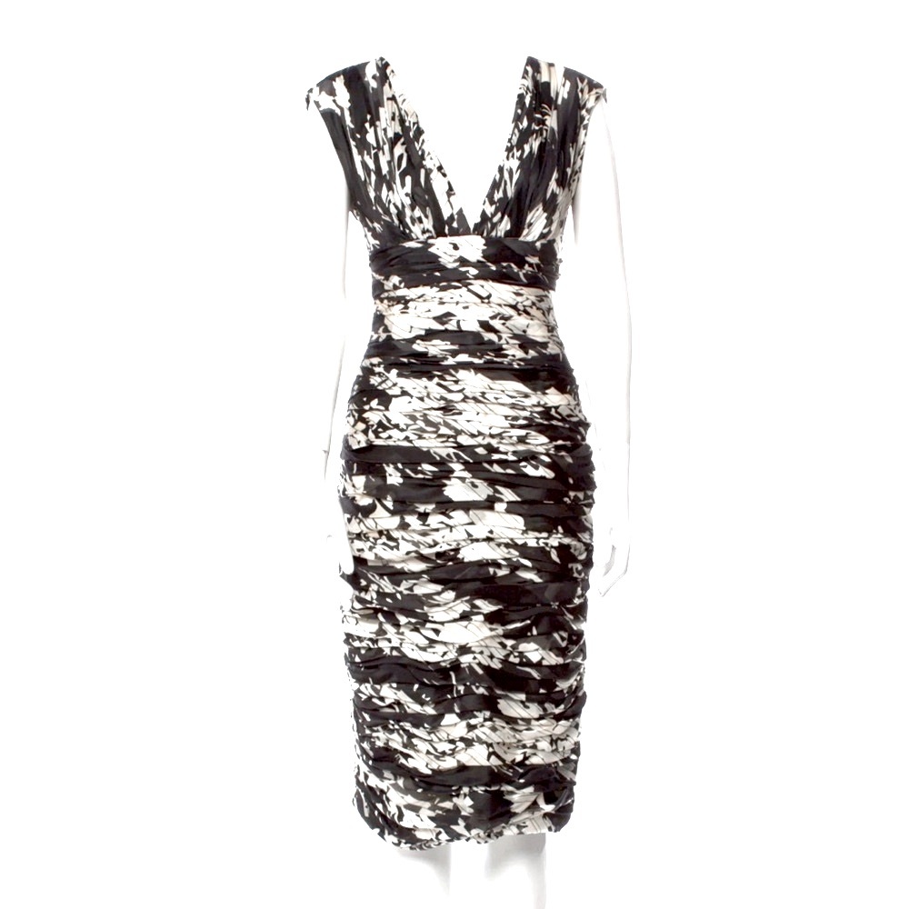 Naeem Khan Black and White Cocktail Dress